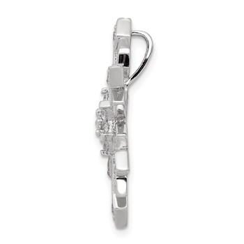 Sterling Silver Rhodium-plated CZ Slide Pendant — alternate view