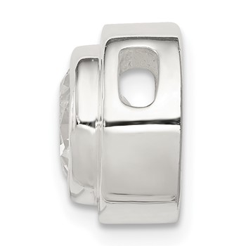 Sterling Silver 8mm CZ Round Slide — alternate view