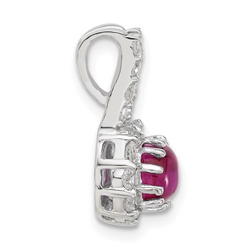 Sterling Silver Pink & Clear CZ Pendant Slide — alternate view