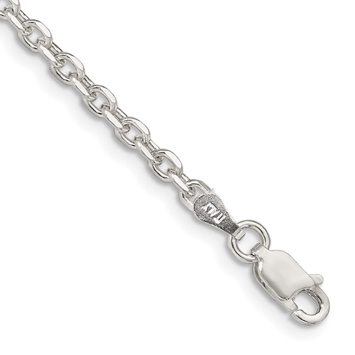 Sterling Silver 2.75mm Diamond-cut Forzantine Cable Chain