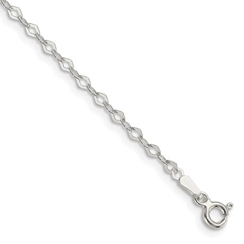 Sterling Silver 2.25mm Fancy Navette Link Chain