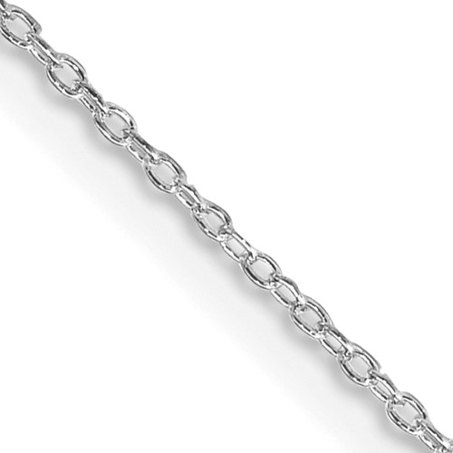 Sterling Silver Rhodium-plated 1.1mm Forzantine Cable Chain