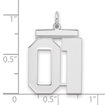 Sterling Silver Large Polished Number 1 W/Top — alternate view