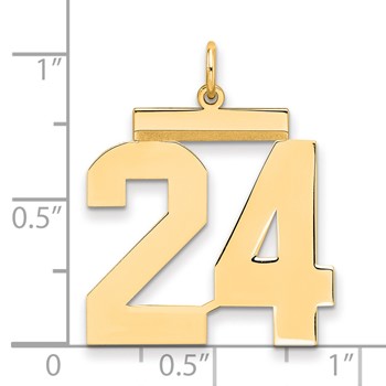 Sterling Silver/Gold-plated Polished Number 24 Charm — alternate view