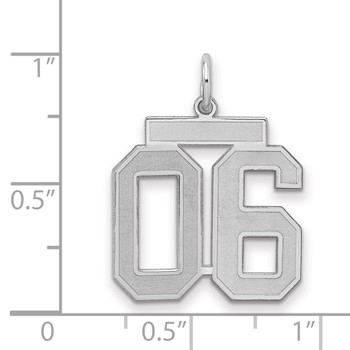 Sterling Silver Medium Satin Number 6 W/Top — alternate view