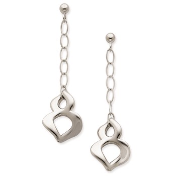 Sterling Silver Fancy Chain Dangle Post Earrings