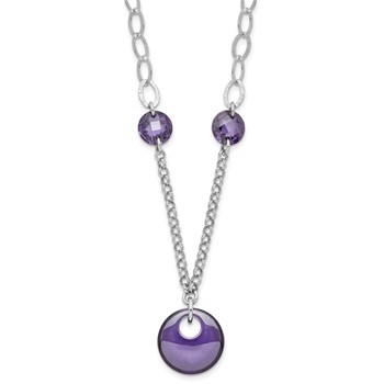 Sterling Silver Purple CZ Fancy Necklace