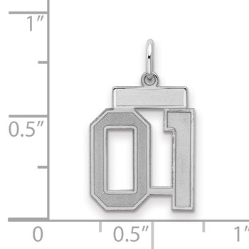 Sterling Silver Small Satin Number 1 W/Top — alternate view