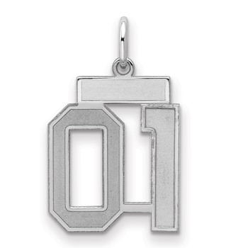 Sterling Silver Small Satin Number 1 W/Top