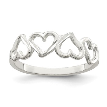 Sterling Silver D/C Heart Ring