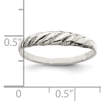 Sterling Silver Diamond-cut Twisted Ring — alternate view