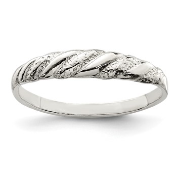 Sterling Silver Diamond-cut Twisted Ring