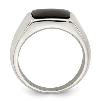 Sterling Silver Synthetic Onyx Ring — alternate view
