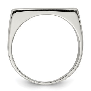 Sterling Silver 9x19mm Closed Back Signet Ring — alternate view