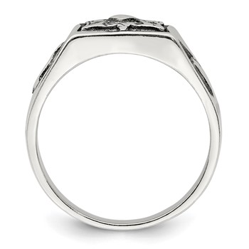 Sterling Silver Antiqued Masonic Ring — alternate view
