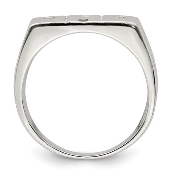 Sterling Silver Solid Dad Ring — alternate view
