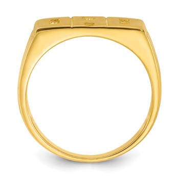 Sterling Silver Gold-tone Polished DAD Ring — alternate view