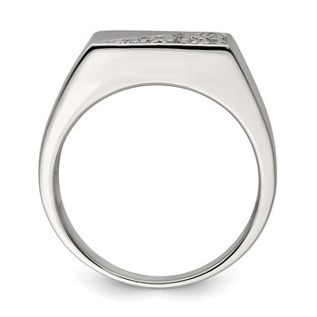 Sterling Silver Rhodium Plated Men's CZ Fashion Ring — alternate view