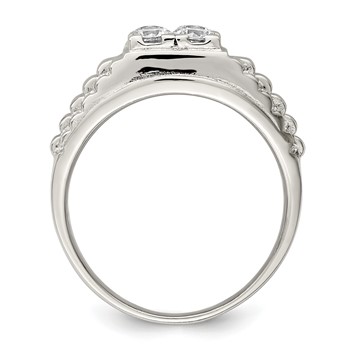 Sterling Silver Rhodium-plated CZ Fashion Ring — alternate view