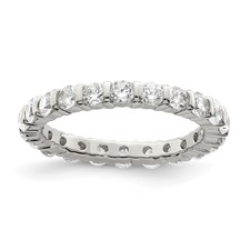Image of Sterling Silver Rhodium-plated CZ Band