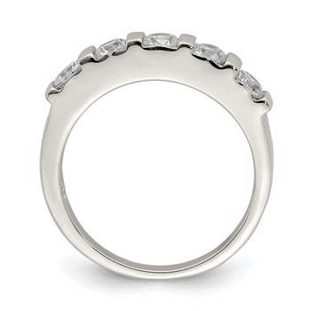 Sterling Silver Rhodium-plated CZ 5-Stone Ring — alternate view