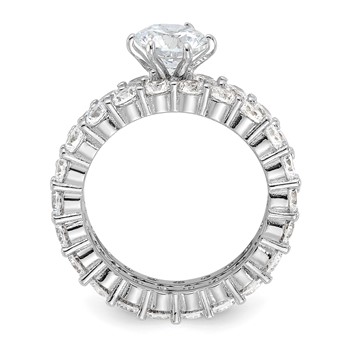 Sterling Silver Rhodium-plated CZ 2 Piece Wedding Set Ring — alternate view
