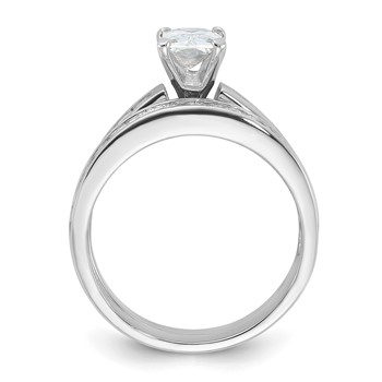 Sterling Silver Rhodium-plated 2-Piece CZ Size 6 Wedding Set Ring — alternate view