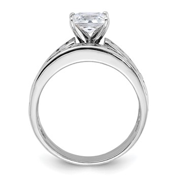 Sterling Silver Rhodium-plated 2-Piece CZ Size 6 Wedding Set Ring — alternate view