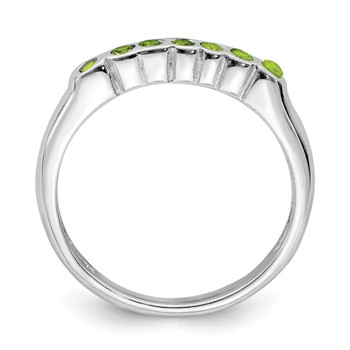 Sterling Silver Rhodium Peridot Ring — alternate view