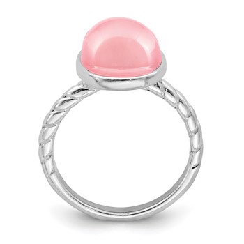 Sterling Silver Rose Quartz Ring — alternate view