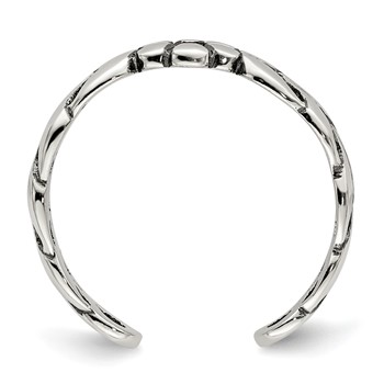 Sterling Silver Antiqued Stellux Crystal Toe Ring — alternate view