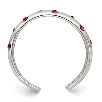 Sterling Silver Pink CZ Toe Ring — alternate view