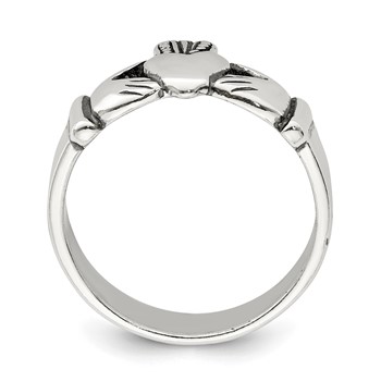 Sterling Silver Claddagh Design Ring — alternate view