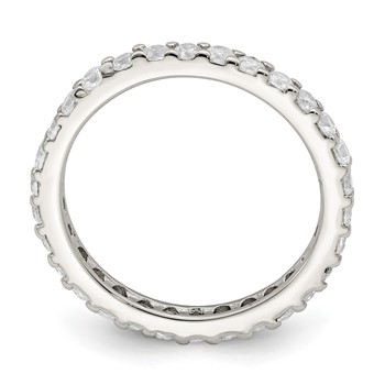 Sterling Silver Rhodium-plated CZ Ring — alternate view