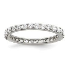 Image of Sterling Silver Rhodium-plated CZ Ring