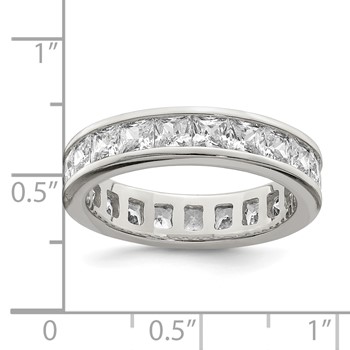 Sterling Silver Rhodium-plated CZ Eternity Band — alternate view