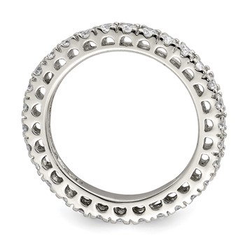 Sterling Silver Rhodium-plated CZ Anniversary Band — alternate view