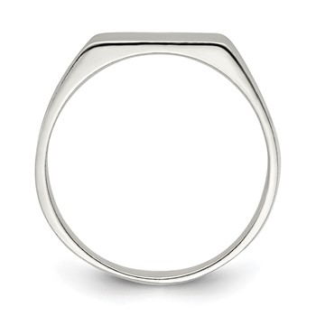 Sterling Silver 9x11mm Solid Back Signet Ring — alternate view