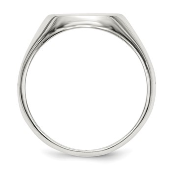 Sterling Silver 15x12mm Closed Back Signet Ring — alternate view