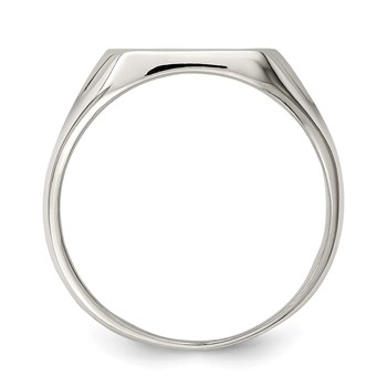 Sterling Silver 12x12mm Closed Back Signet Ring — alternate view