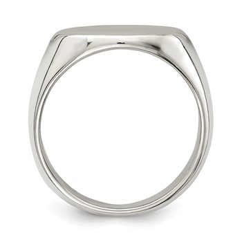 Sterling Silver 12x17mm Closed Back Signet Ring — alternate view