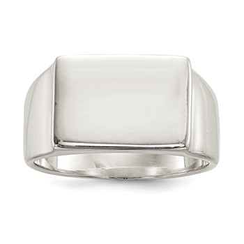 Sterling Silver 12x17mm Closed Back Signet Ring