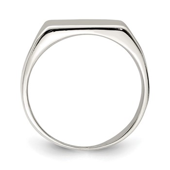 Sterling Silver 12x14mm Closed Back Signet Ring — alternate view