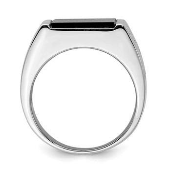 Sterling Silver Rhodium-plated Men's Onyx Ring — alternate view