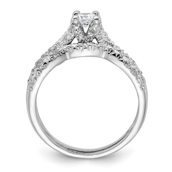 Sterling Silver Rhodium-plated 2-Piece CZ Wedding Set Ring — alternate view