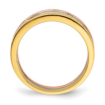 Sterling Silver Vermeil Polished Trio CZ Rings — alternate view