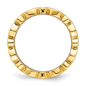 Sterling Silver Vermeil Trio CZ Rings — alternate view