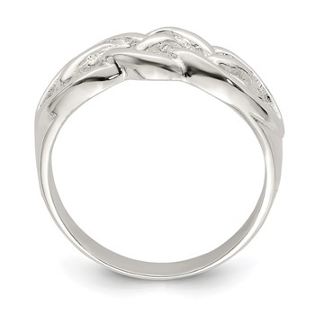 Sterling Silver Polished Woven Celtic Pattern Top Ring — alternate view