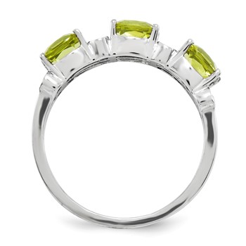 Sterling Silver Rhodium-plated Diamond & Lemon Quartz Ring — alternate view