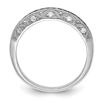 White Night Sterling Silver Rhodium-plated Black and White Diamond Band — alternate view